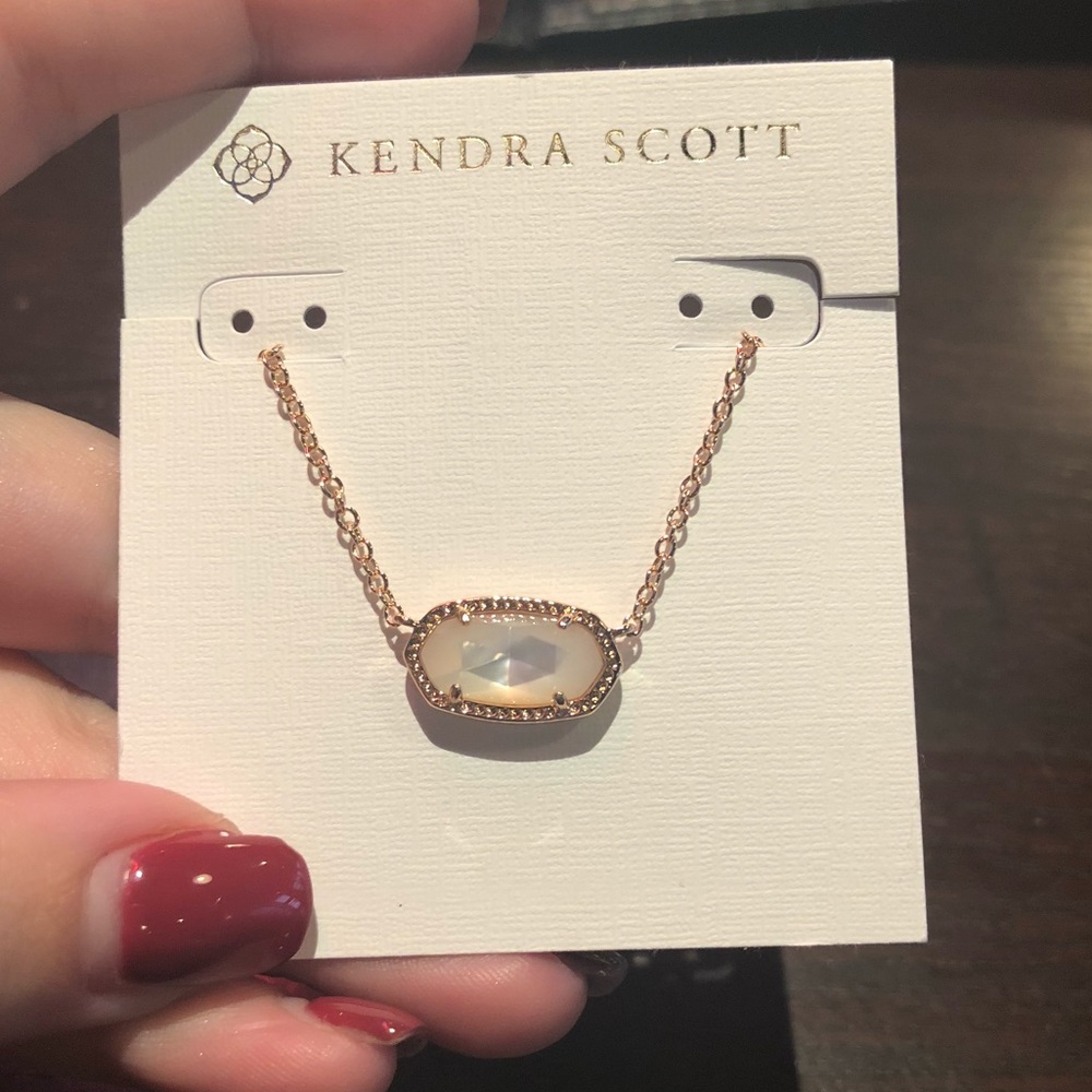 SOLD Elise Rose Gold Pendant Necklace Ivory Pearl